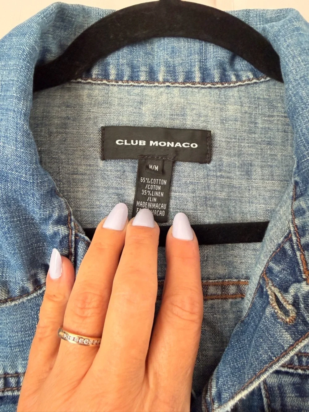 Club Monaco Vintage-Style Light Wash Denim Jacket SzM - Picture 2 of 4